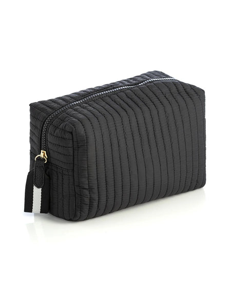 Ezra Large Boxy Cosmetic Pouch Black by Shiraleah