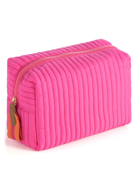 Ezra Large Boxy Cosmetic Pouch Magenta by Shiraleah