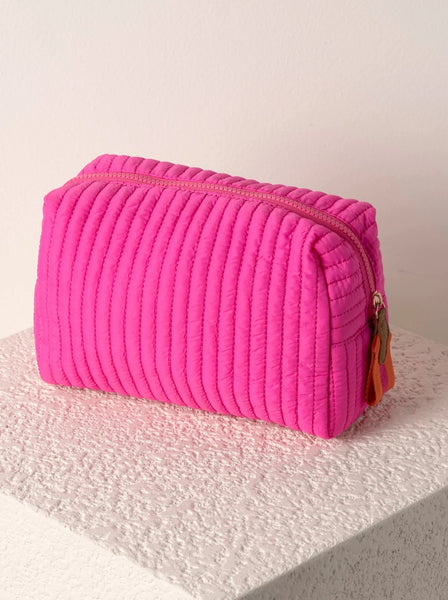 Ezra Large Boxy Cosmetic Pouch Magenta by Shiraleah