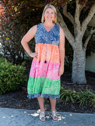 Tiered Colorblock Dress by Orientique