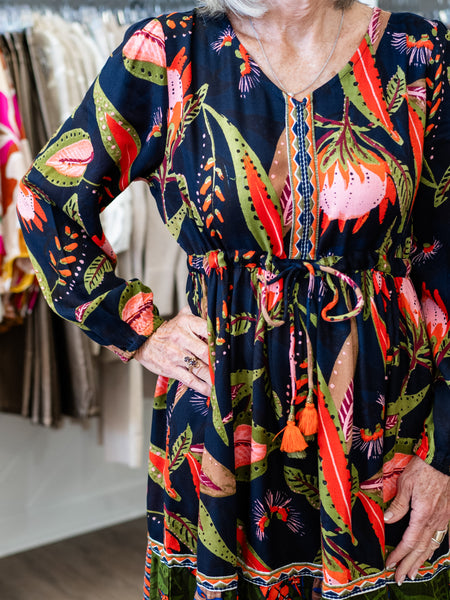 L/S VNeck Tiered Dress Reckless by Orientique
