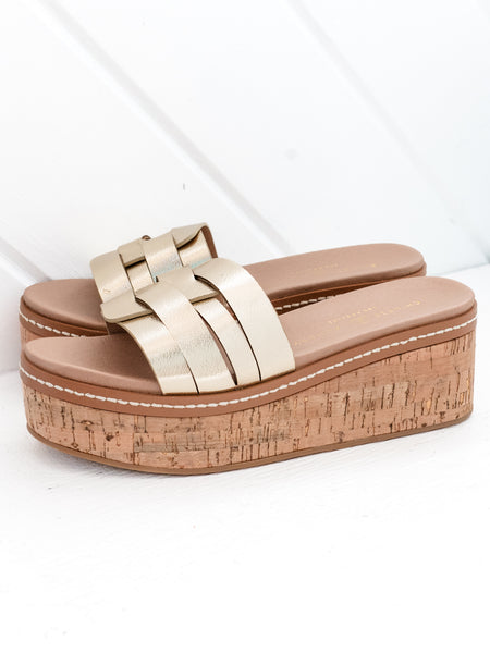 Serenna Platform Sandal Metallic Gold by Chinese Laundry