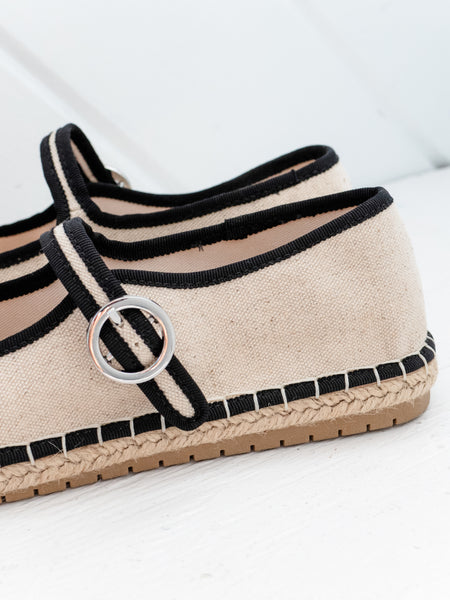 Palomaa Espadrille Flat Linen Cream by Chinese Laundry