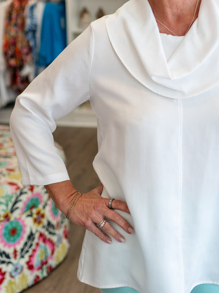 3/4 Sleeve Cowl Neck Top by Toofan
