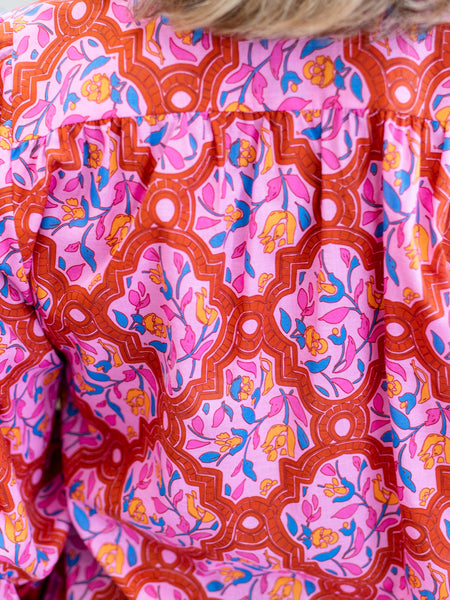 3/4 Sleeve Floral Button-Up by Tru Luxe