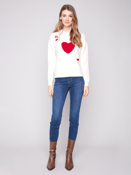 Queen Crew Neck Drop Shoulder Sweater by Charlie B