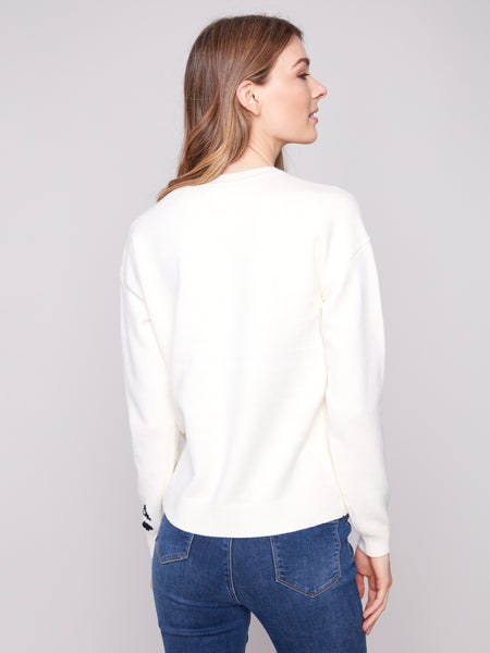 Queen Crew Neck Drop Shoulder Sweater by Charlie B