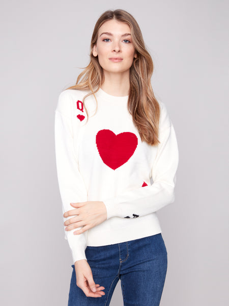Queen Crew Neck Drop Shoulder Sweater by Charlie B