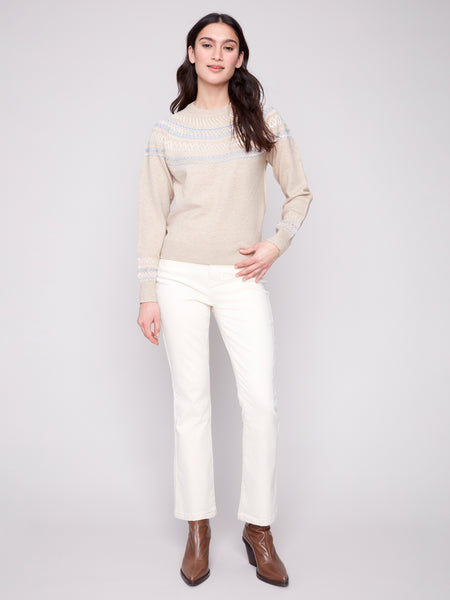 Apres-Ski Jacquard Crew Sweater by Charlie B