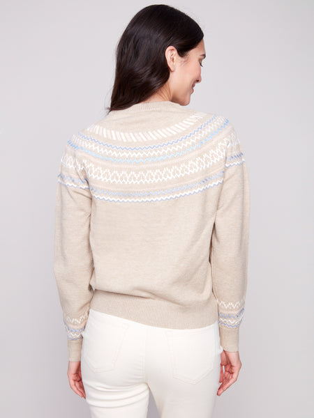 Apres-Ski Jacquard Crew Sweater by Charlie B