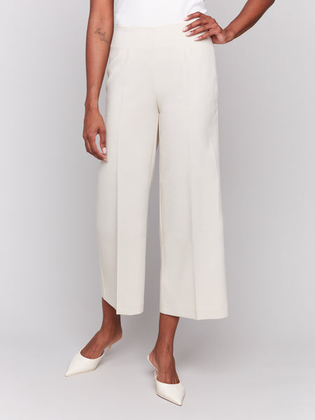 Cropped Wide Leg Pants Beige by Charlie B