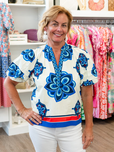 Raya Top Geometric Florals by Maude