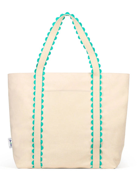Nantucket Beach Tote Teal Natural by Ame & Lulu