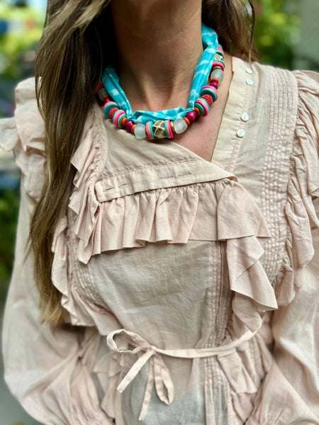 Sayulita Beaded Bandana Necklace by Twine & Twig