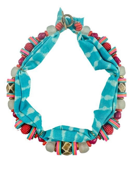 Sayulita Beaded Bandana Necklace by Twine & Twig