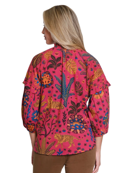 Tie Neck Print Top Multi by Tru Luxe
