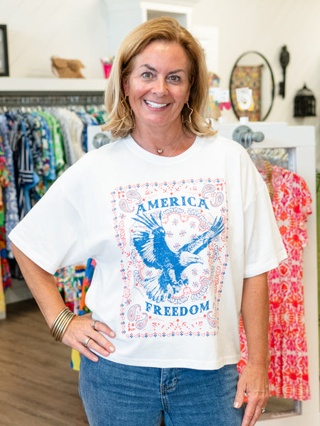 America Freedom Eagle Bandana Tee by Coastal Couture