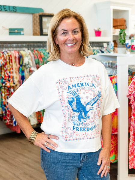 America Freedom Eagle Bandana Tee by Coastal Couture