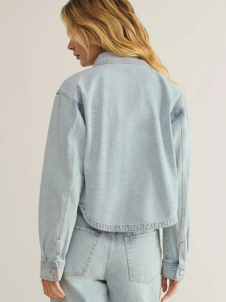 All Day Cropped Denim Jacket Faded Indigo by Z Supply