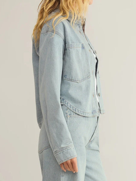 All Day Cropped Denim Jacket Faded Indigo by Z Supply