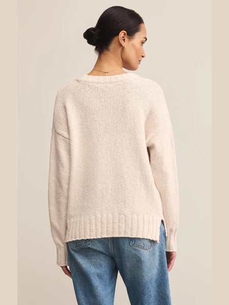 Beck Textured Cotton Sweater Crystal by Z Supply