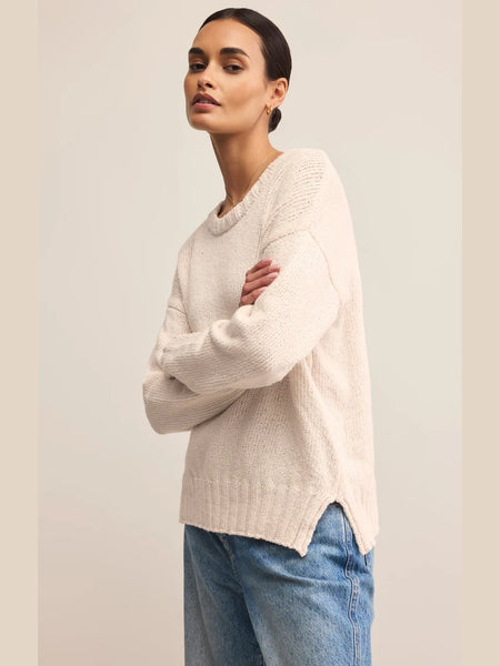Beck Textured Cotton Sweater Crystal by Z Supply