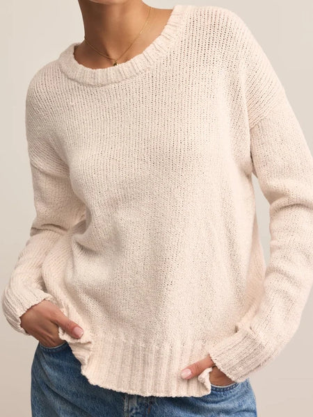 Beck Textured Cotton Sweater Crystal by Z Supply