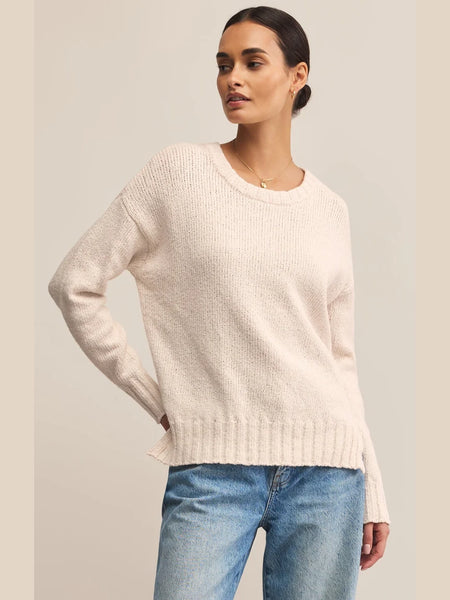 Beck Textured Cotton Sweater Crystal by Z Supply