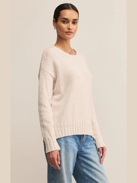 Beck Textured Cotton Sweater Crystal by Z Supply
