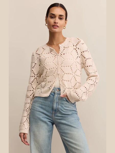 Rosalyn Diamond Sweater Cardigan Crystal by Z Supply