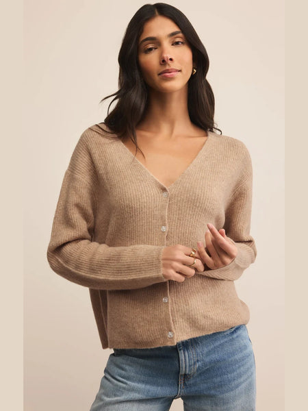 Emile V-Neck Cardigan Biscuit by Z Supply