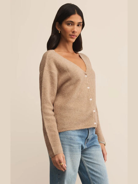 Emile V-Neck Cardigan Biscuit by Z Supply