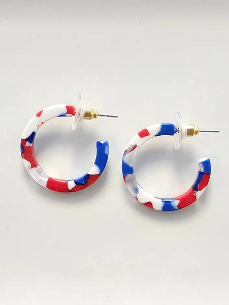 Cam Mini Hoops RWB by Coastal Couture