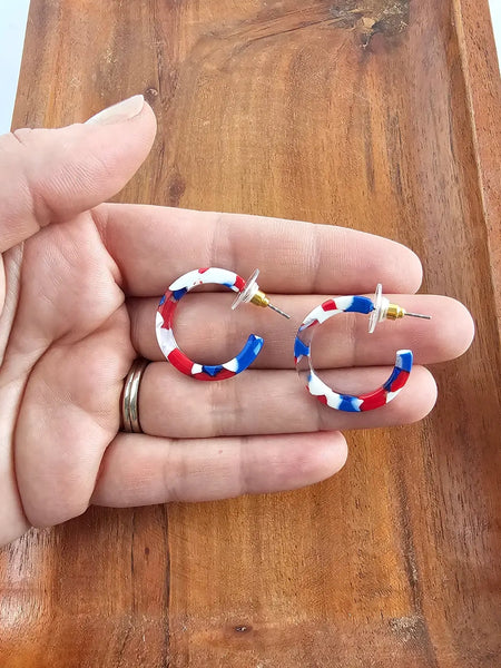 Cam Mini Hoops RWB by Coastal Couture