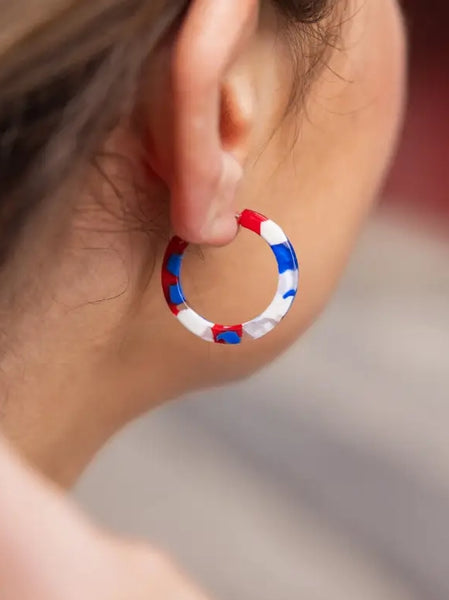 Cam Mini Hoops RWB by Coastal Couture