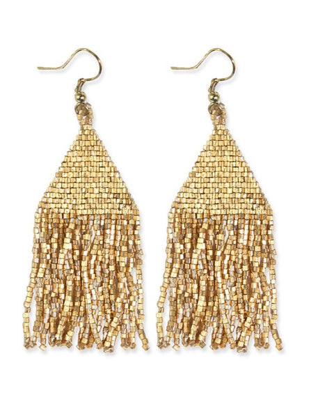 Lexie Solid Beaded Fringe Earrings