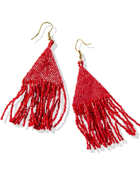 Lexie Solid Beaded Fringe Earrings