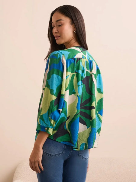 Flowy Dolman Sleeve Blouse Fieldgreen by Tribal