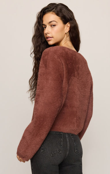 Winterglow Fluffy Cardigan Dark Rosewood by Z Supply