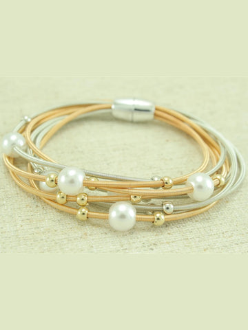 Gold & Silver Multi-Band Bracelet by Coastal Couture