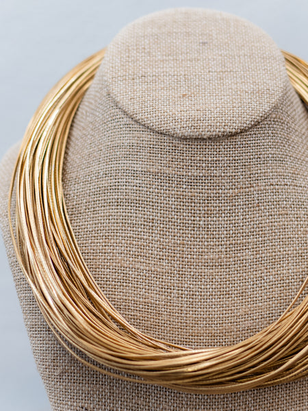 Chic Leatherette Strand Necklace Gold by Two Forty-Two