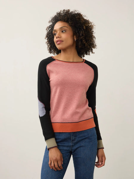 Long Sleeve Boatneck Sweater Pink by FDJ