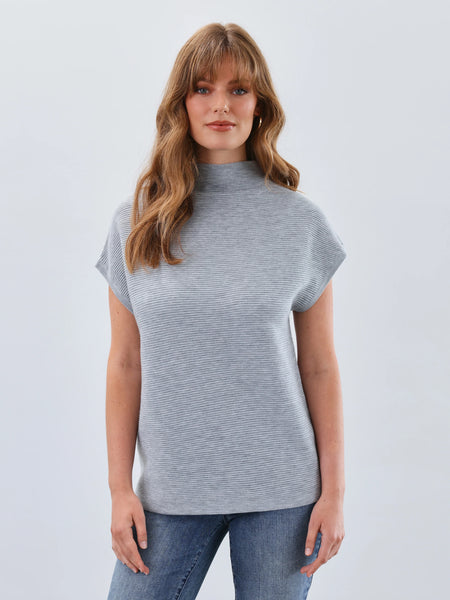 Ottoman Cap Sleeve Sweater Gray by FDJ