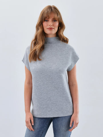Ottoman Cap Sleeve Sweater Gray by FDJ