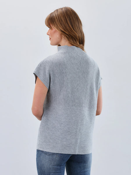 Ottoman Cap Sleeve Sweater Gray by FDJ