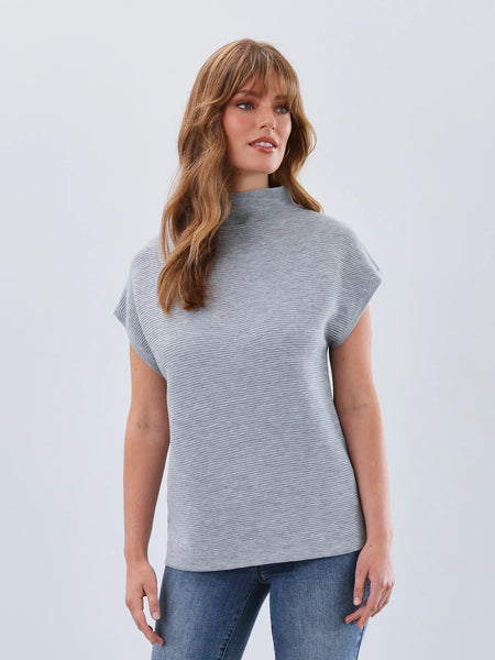 Ottoman Cap Sleeve Sweater Gray by FDJ