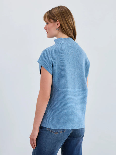 Ottoman Cap Sleeve Sweater Indigo by FDJ