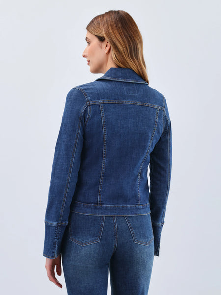 Denim Zip Front Jacket Dark Blue by FDJ