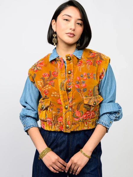 Velveteen Vest Gold by Ivy Jane