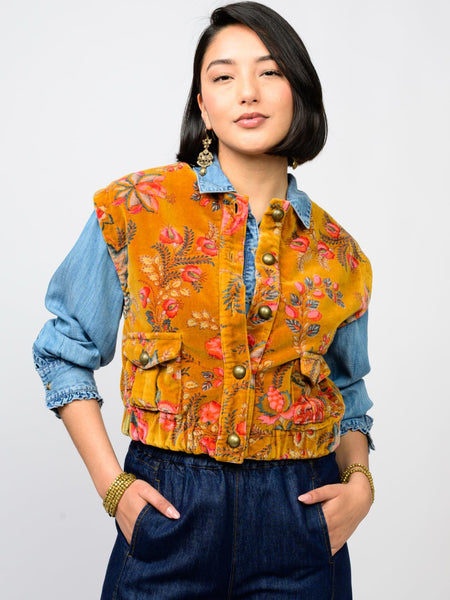 Velveteen Vest Gold by Ivy Jane